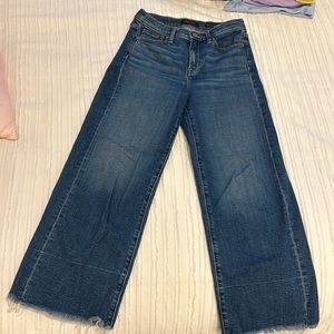 High Rise wide leg crop banana republic jean - size 25 in blue
